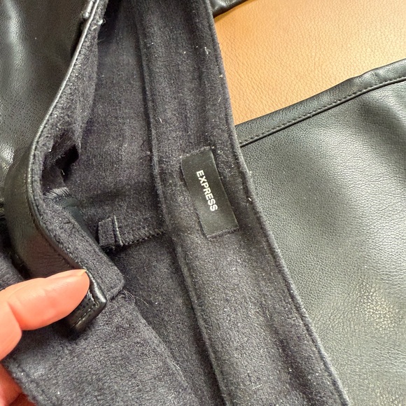 Express Black Faux Leather Pants - Picture 4 of 5